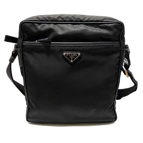 2vh002 prada preis|Black Nylon and Saffiano Leather Bag with Strap .